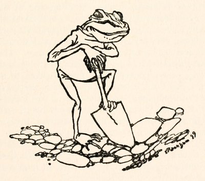 Žába s rýčem z Gullivers Travels od Jonathana Swifta od Arthur Rackham