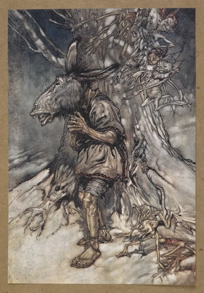 Budu zpívat, aby slyšeli, nebojím se." Dno. Scéna ze „Snu noci svatojánské“. od Arthur Rackham