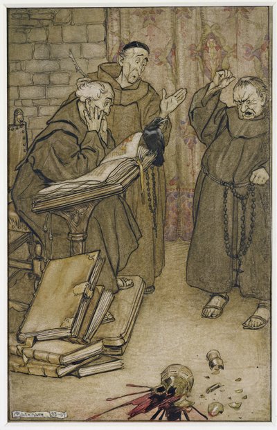 Pokud někdo lhal nebo někdo přísahal (pero, inkoust a wc na papíře) od Arthur Rackham