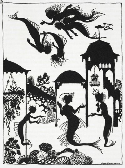 Ilustrace k filmu „Malá mořská víla“ od Hanse Christiana Andersena (litho) od Arthur Rackham