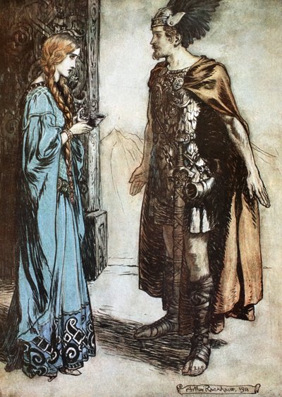 Ilustrace ze Siegfrieda a soumraku bohů, 1924. od Arthur Rackham