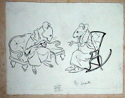 Ilustrace z knihy "Polévka z kolíčku na klobásy", Pohádky Hanse Andersona, vydáno 1932 (tužka a tuš na papíře) od Arthur Rackham