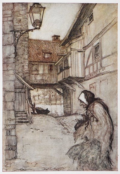 Ilustrace z filmu Sláma, uhlí a fazole. od Arthur Rackham