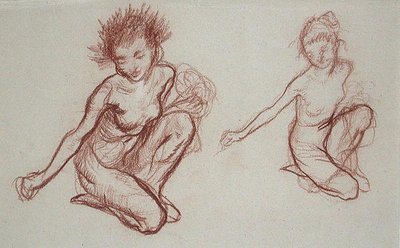 Klečící skřet (sangvinik na papíře) od Arthur Rackham