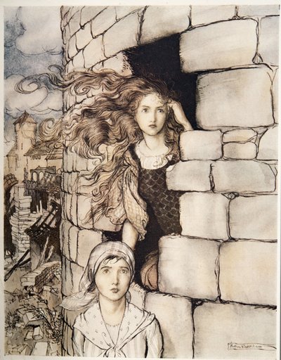 Maid Maleen, z Bratr & Little Sister a jiné příběhy bratří Grimmů, pub. 1917 od Arthur Rackham