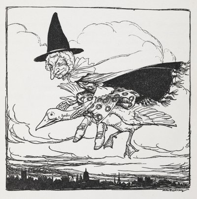 Matka husa letící na huse. od Arthur Rackham
