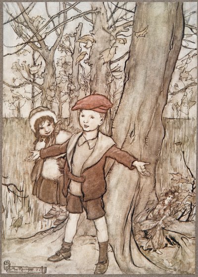 Jednoho dne je zaslechla víla .. od Petera Pana v Kensington Gardens od J. M. Barrieho (1860 - 1937), hospoda. 1906 od Arthur Rackham