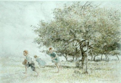 Scrumping (akvarel na papíře) od Arthur Rackham