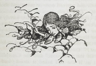 Scvrklá Alice poté, co snědla trochu housenky od Arthur Rackham