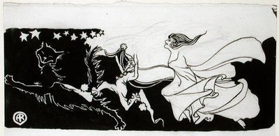 Starlight Frolics (pero a inkoust na papíře) od Arthur Rackham