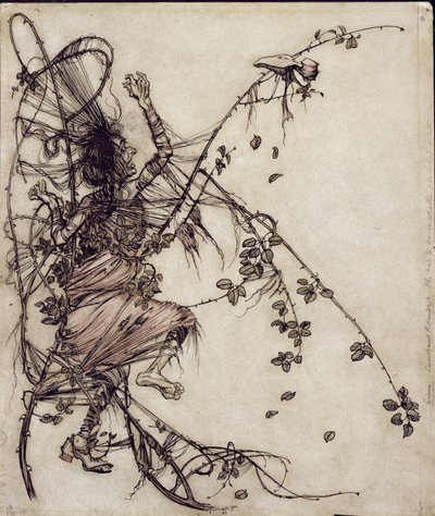Miláčku Roland, ilustrace z The Brothers Grimm, přeložila paní Edgar Lewis, vydáno 1900 (pero a inkoust a wc na papíře) od Arthur Rackham
