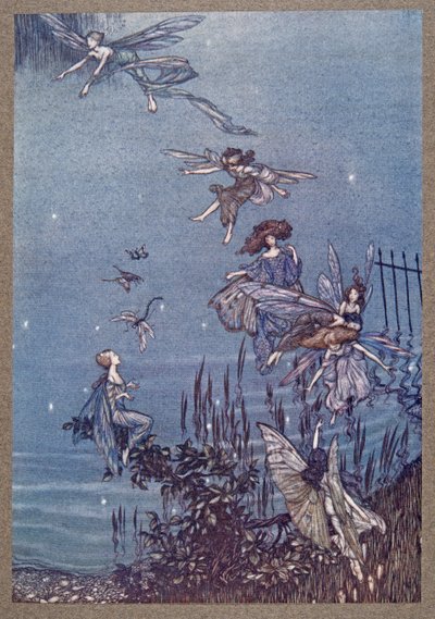 The Fairies of the Serpentine, od Petra Pana v Kensington Gardens od J. M. Barrieho (1860 - 1937), hospoda. 1906 od Arthur Rackham