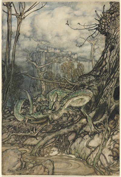 Zelený drak od Arthur Rackham