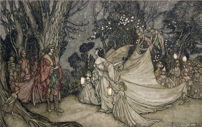 Setkání Oberona a Titanie od Arthur Rackham