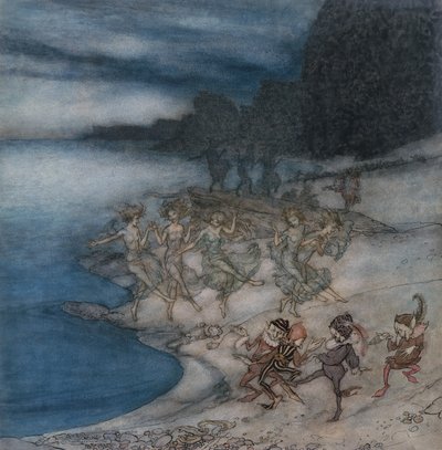 The Pert Fairies a The Dapper Elves (akvarel a pero a černý inkoust) od Arthur Rackham