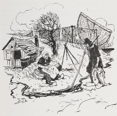 Rybář a jeho žena. od Arthur Rackham