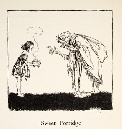 Malý šel a přinesl krabici, od Bratříčka a sestřičky a jiné pohádky bratří Grimmů, pub. 1917 (litho) od Arthur Rackham