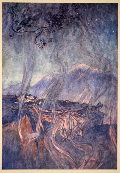 „Spánek Brunnhildy“, 1910. od Arthur Rackham