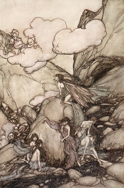 Tyto pohádkové hory, z hospody Rip Van Winkle od Washingtona Irvinga. 1910 od Arthur Rackham