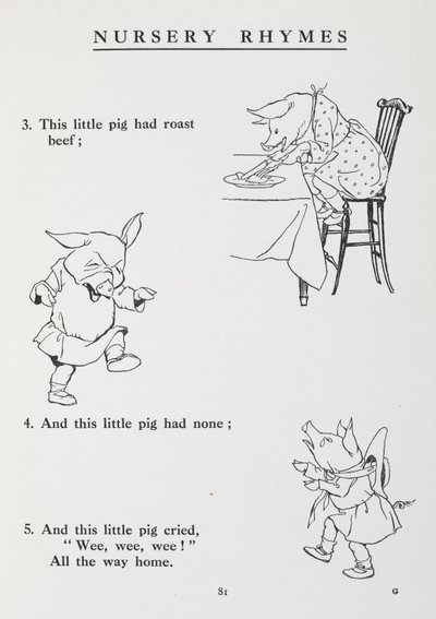 Toto prasátko šlo na trh - říkanka. od Arthur Rackham