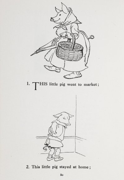 Toto prasátko šlo na trh - říkanka. od Arthur Rackham