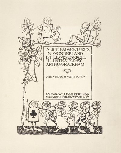 Titulní strana, z Alices Adventures in Wonderland, Lewis Carroll, pub.1907 od Arthur Rackham