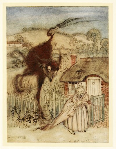 Studna! zasmála se, mám štěstí!, z anglických pohádek, hospoda. 1922 od Arthur Rackham