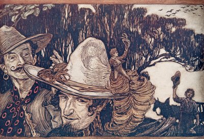 Když se Tom rozloučil se svým otcem, odešli s ním... z hospody Pohádky bratří Grimmů. 1909 od Arthur Rackham