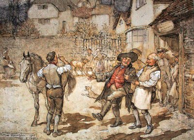 Když bolák ovcí přinesl přiměřený zisk (pero & inkoust a akvarel na papíře) od Arthur Rackham