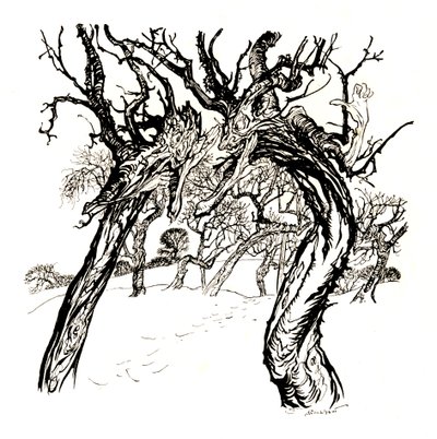 Šeptající stromy, Z misky jablek, 1917, 1923 od Arthur Rackham