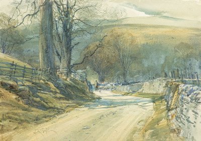 Klikatá cesta, Upper Wharfedale (akvarel) od Arthur Reginald Smith