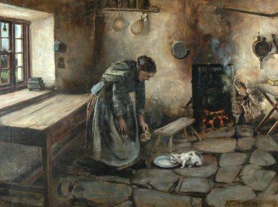 Interiér farmy (olej na plátně) od Arthur Rigg
