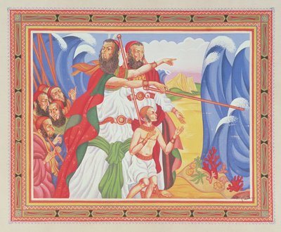 Rozdělení Rudého moře od Arthur Szyk