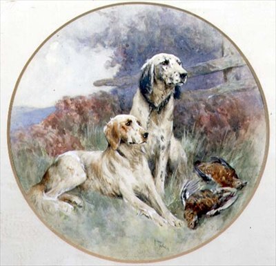 Pár setrů střežících tetřeva od Arthur Wardle