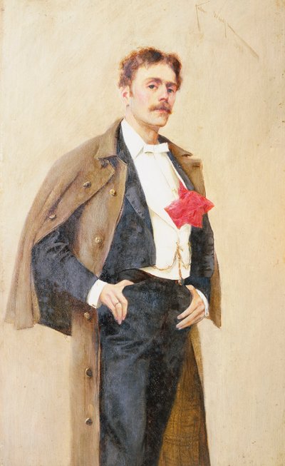 Arthur Wardle sám (olej na panelu) od Arthur Wardle