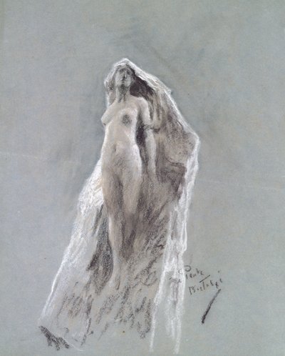 Spirit of the Peak, kolem roku 1890 (pastel na modrém papíře) od Arthur Wardle
