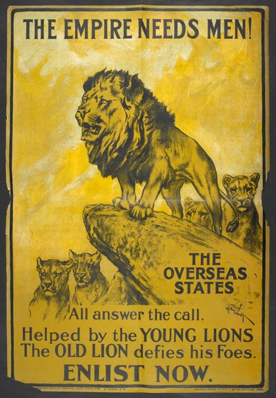 "Říše potřebuje muže! Náborový plakát určený pro britské kolonie. od Arthur Wardle