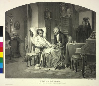 Momentka z posledních dnů Mozarta od Artist Unknown