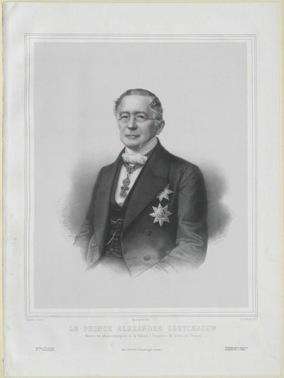 Alexandr Michajlovič hrabě Gorčakov od Artist Unknown