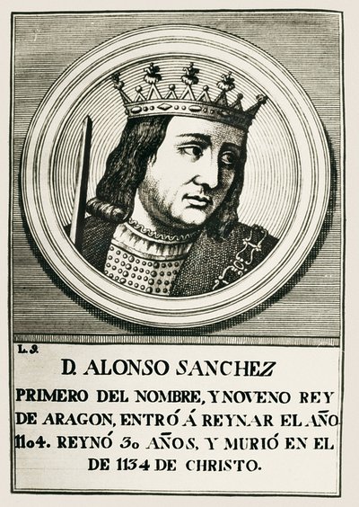Alfonso I., "Bojovník" (1073-1134). Aragonský a navarrský král (1104-1134). od Artist Unknown