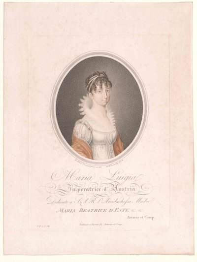 Arcivévodkyně rakousko-modenská Maria Luisa od Artist Unknown