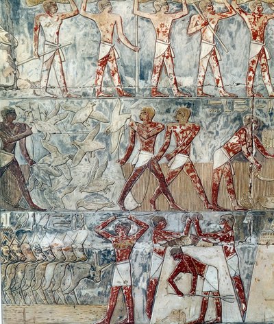 Umění Egypta: zemědělská scéna, 6. dynastie od Artist Unknown