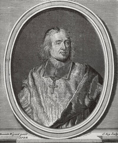 BOSSUET, Jacques-Benigne (1627-1704). Anglický teolog a biskup. Portrétní kopie z originálu Hyacinta Rigauda. Rytina od Artist Unknown
