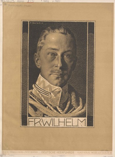 Korunní princ Německého císařství a Pruska Wilhelm (tisk) od Artist Unknown