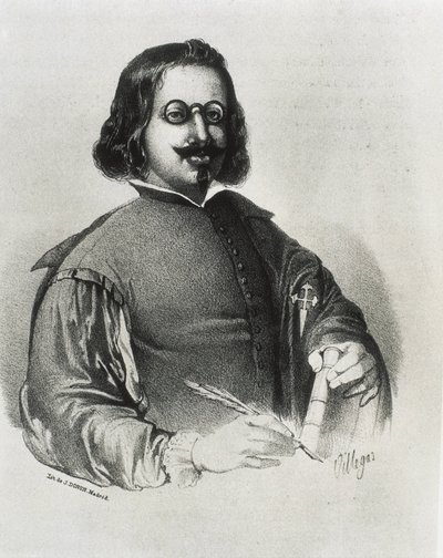DONON, Julio (19. století). Francisco de Quevedo. Litografie od Artist Unknown