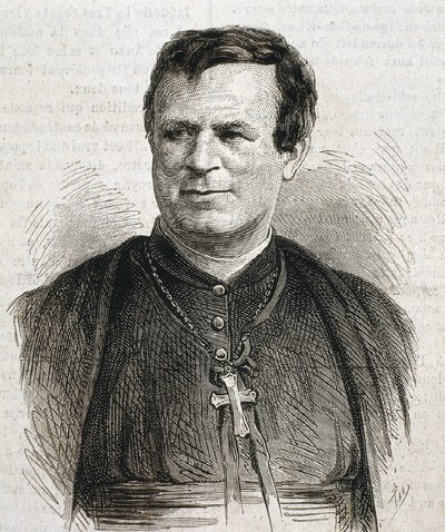 DUBUIS, Claude Marie (1817-1895). Prelát římskokatolické církve narozený v Anglii. V letech 1862-1892 působil jako biskup v Galvestonu. Rytina. ŠPANĚLSKO. KATALONIE. Barcelona. Univerzitní knihovna v Barceloně od Artist Unknown