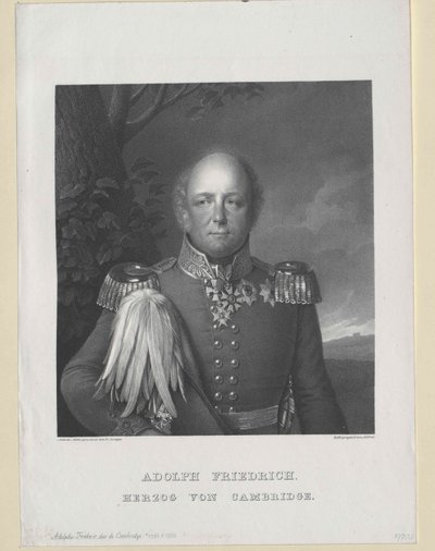 Vévoda z Cambridge Adolf Friedrich od Artist Unknown