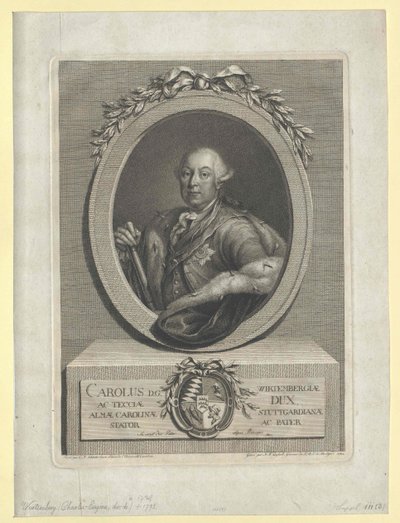 Württemberský vévoda Karel II Eugen od Artist Unknown