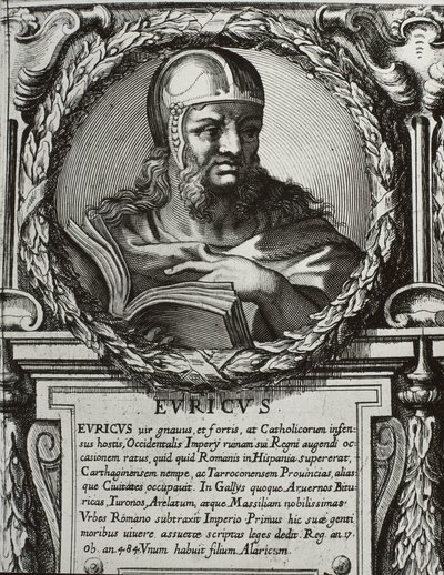 EURIK (420-484). Vizigótský král (466-484). Rytina. od Artist Unknown