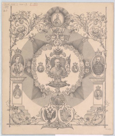 Rakouský císař František Josef I. (tisk) od Artist Unknown
